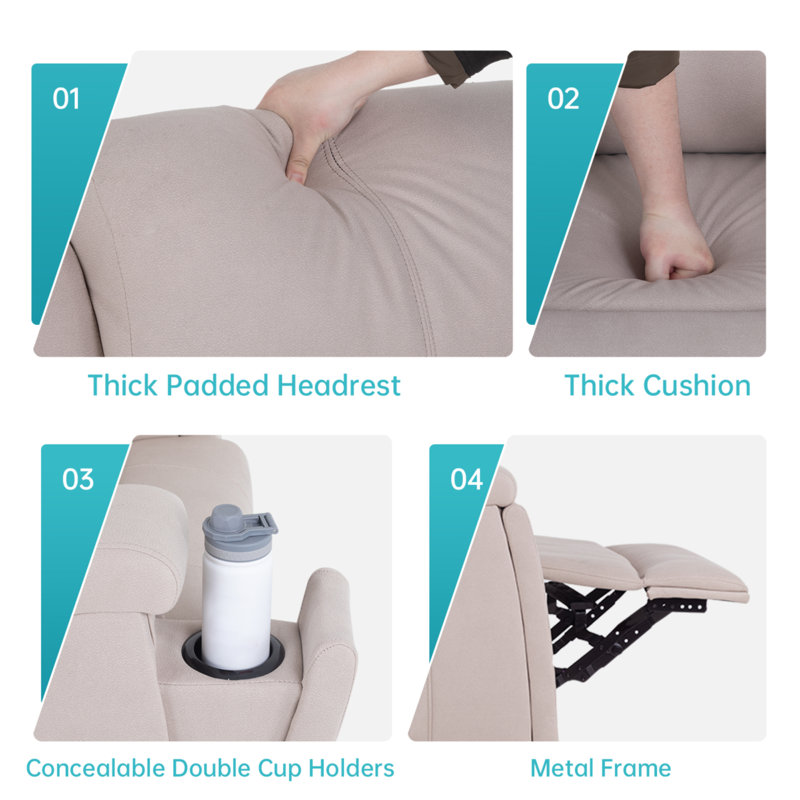 Mercury Row® Faux Leather Manual Recliner with Heat and Massage